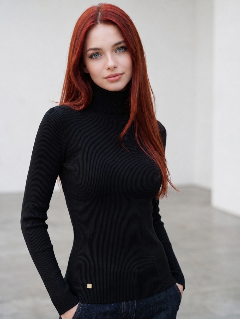 Lauren Ralph Lauren Black Ribbed Turtleneck Sweater M NWT Classic Minimalist